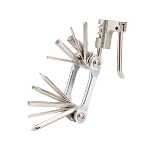 11 In 1 Multi Function Bike Repair Tool – Portable Folding Bicycle Tool With Chain Breaker 白色