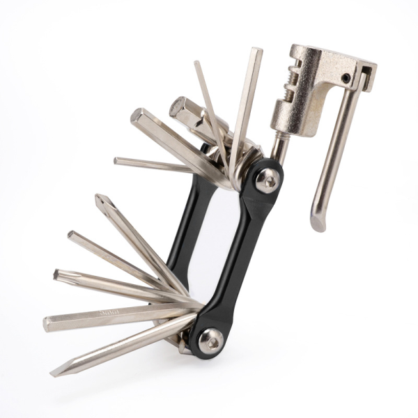 11 In 1 Multi Function Bike Repair Tool – Portable Folding Bicycle Tool With Chain Breaker 黑色