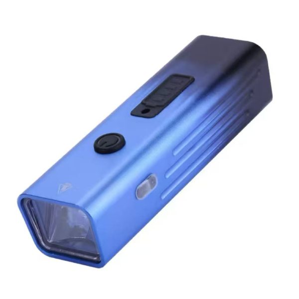 Aluminum Alloy Bicycle Front Light Type C Fast Charging, Intelligent Light Sensor, Real Time Battery Life Display, Ipx6 Waterproof For Outdoor Night Riding Safety蓝
