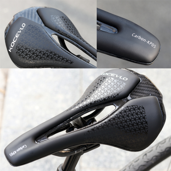 Kocevlo Ultra Light Pu Leather Bike Saddle With Carbon Base & Carbon Rails, Hollow Breathable Shock Absorbing Ergonomic Seat For Road & Mtb Cycling Comfort展示2