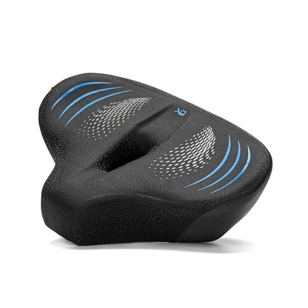 Mbq Wide Soft Bike Seat Cushion, Memory Foam Shock Absorbing Breathable Saddle, Non Slip Comfortable Bicycle Seat For Road, Mountain & Commuter Bikes蓝