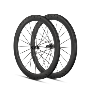 Retrospec Rs H280 700c Carbon Road Bike Wheelset, 58mm Carbon Rim With Carbon Spokes, 54t Ratchet Hub, Center Lock Disc, Tubeless Ready Lightweight 1230g Pair