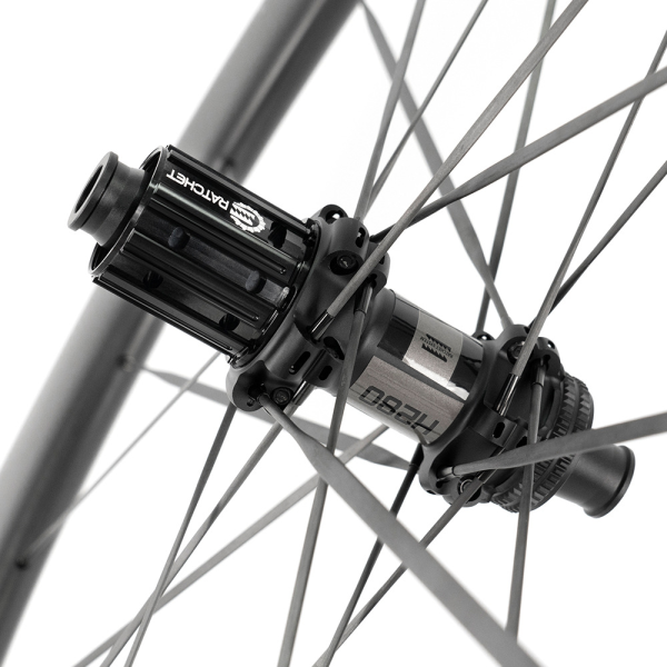 Retrospec Rs H280 700c Carbon Road Bike Wheelset, 58mm Carbon Rim With Carbon Spokes, 54t Ratchet Hub, Center Lock Disc, Tubeless Ready Lightweight 1230g Pair中轴图