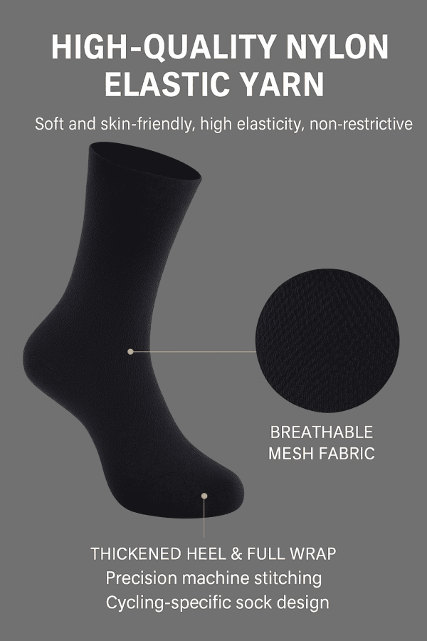 West Biking Breathable Cycling Socks – High Quality Nylon Elastic Yarn, Sweat Absorbing, Thickened Heel, Lightweight Sports Socks For Men & Women简介 New